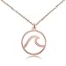 Produktbild Good.Designs ® Damen Halskette mit rundem Wellenanhänger (45cm lang) Wave Schmuck Strandschmuck Badeschmuck roségold roségolden roségoldenes Damenhalskette Damenkette Damenschmuck