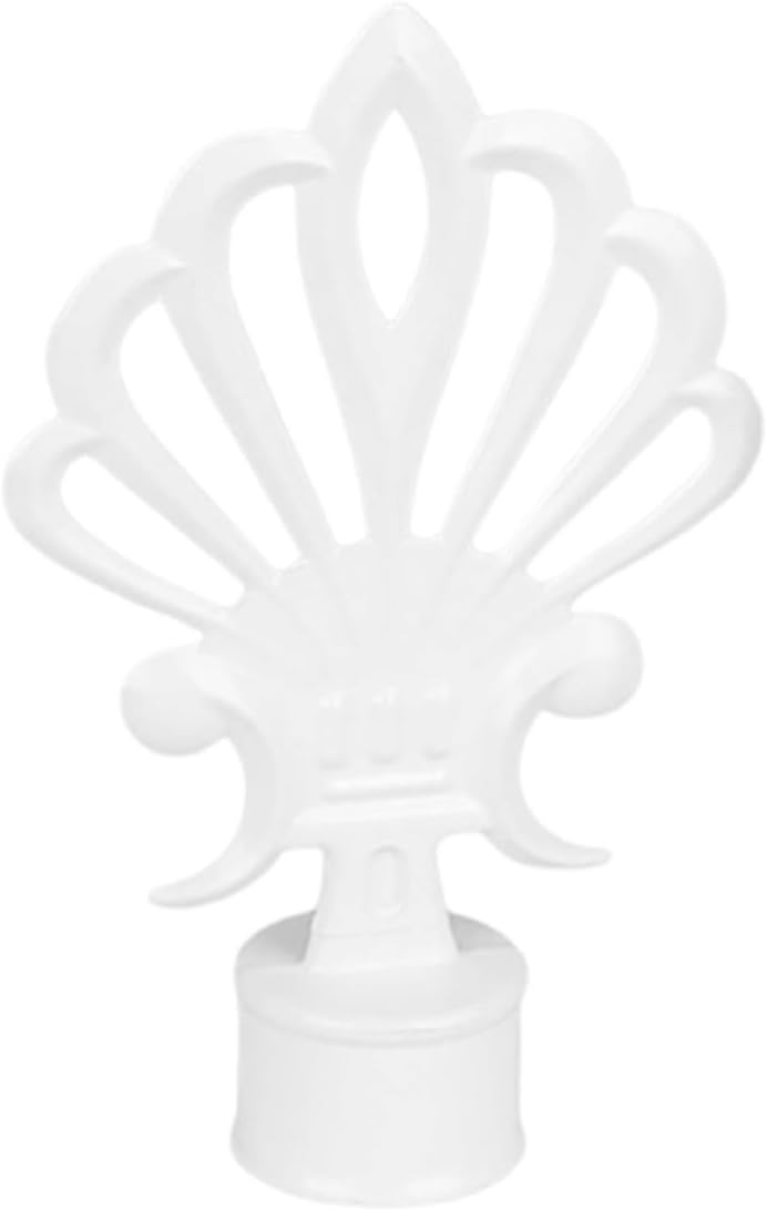 Decorative Curtain Rod Finials White Iron End Caps Secure Fit and Unique Design for Dining Rooms and Office Window Treatment Hardware