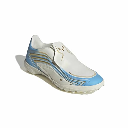 adidas Unisex-Kids F50 Messi League Laceless Turf, IvorySemiBlueBurstIceyBlue, 3 - image 5