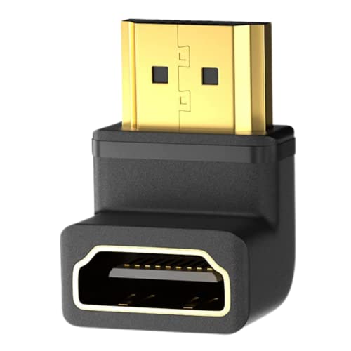 FEDUS-Gold-Plated-HDMI-Male-to-Female-Converter-Connector-Adapter-90-Degree-L-Shape-for-HDTV-Plasma-TV-LED-LCD-Etc--Black