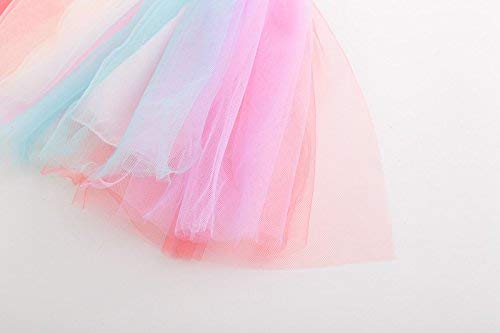 Image of Bold N Elegant Girls Unicorn T-Shirt Top & Rainbow Tutu Skirt Set | Cute Summer Outfit for Girls | Soft Cotton Top with Multicolor Net Skirt