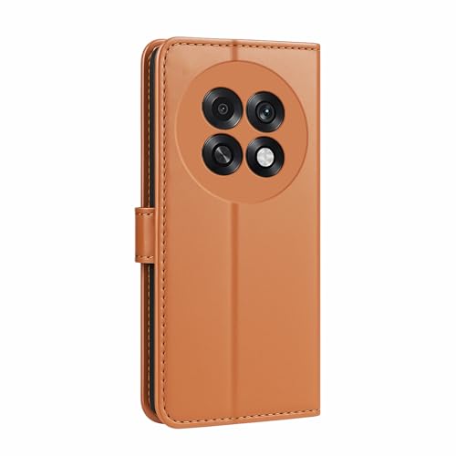 Image of AIBEX Shock Proof Flip Compatible for Oppo F31 Pro Plus 5G Flip Cover Leather Finish | Inside TPU with Card Pockets | Wallet Stand | Complete Protection Flip Case - Brown