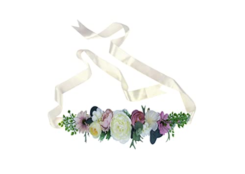 Handmade Flower Sash Belt for Maternity Pregnancy Baby Shower Wedding Party.(LDZ27)