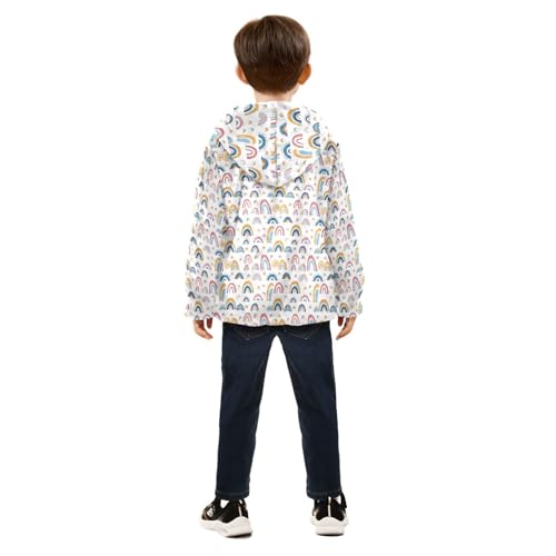 Rainbow Hearts Boys Fleece Coat,Children's Zip-Up Hoodie Jacket,Baby Warm Fashion Outerwear 3-10T,A1134084