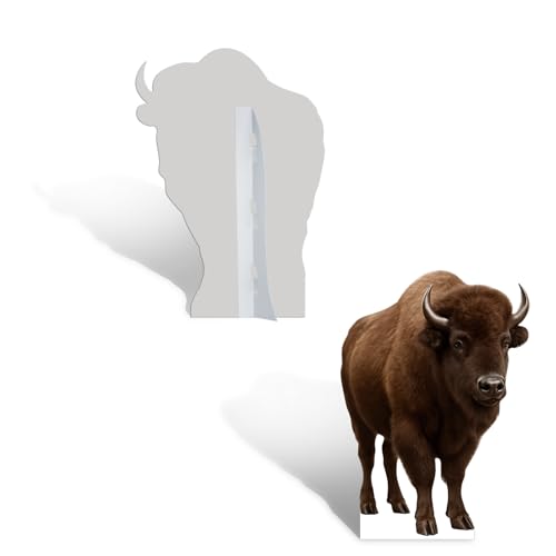 Image of Bison 4FT Life Size Cardboard Cutout, 1 PC, Animal Standup | Bison Cardboard Cutout Standup, 4FT Life Size, for Birthday Party, Event Decoration, Photos, Home Decor & Animal Theme