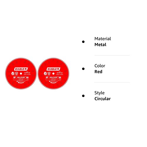 Freud D1080X Diablo 10-Inch 80-Tooth Atb Finish Saw Blade With 5/8-Inch Arbor And Permashield Coating (2 Pack) #TOP2