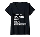 Damen Meine Heimat Bürstadt! Geburtsort & Heimatliebe Bürstadt T-Shirt mit V-Ausschnitt