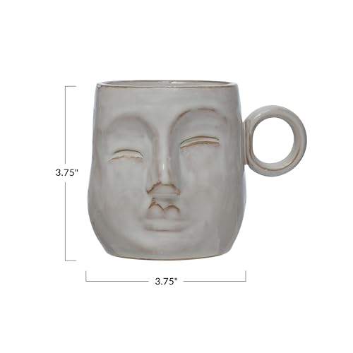 Taza Bloomingville de gres crema 12 oz miniatura 2