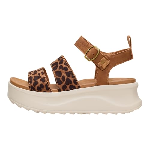 HEYDUDE Women's Delray Buckle Classic Platform Sandal, Leopard, Size 7 - image 1