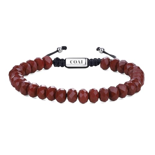 Pulsera de cuentas de cristal facetado para hombre miniatura 1