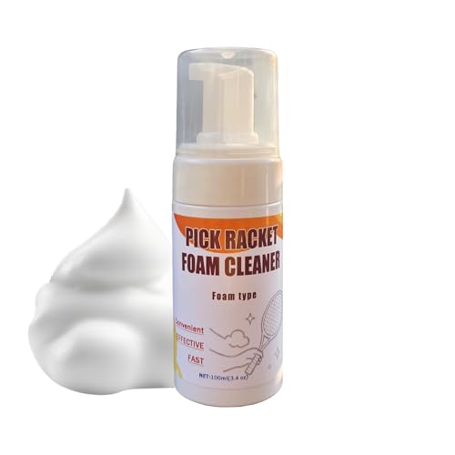 Limpiador para raquetas deportivas | 100 ml Spray con espuma para lavado – Limpiador para suciedad | Para el cuidado, el mantenimiento y el lavado de suciedad, aceite, arena, polvo y suciedad