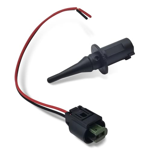 Shakas Outdoor Temperature Sensor, Real-time Monitoring of Ambient Temperature Sensor and Harness Plug, OEM #0075421318 0005428418 5S11829 Part, Compatible with Mercedes-Benz (Black)