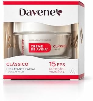Hidratante Facial Davene Clássico, Creme de Aveia, 15 FPS, Nutriç...