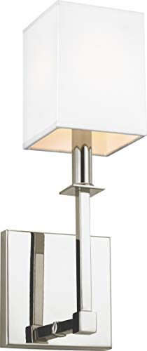 Limited Stock Feiss WB1872PN Quinn Wall Sconce Lighting, Chrome, 1-Light (5"W x 15"H) 60watts Limited Stock Feiss WB1872PN Quinn Wall Sconce Lighting, Chrome, 1-Light (5"W x 15"H) 60watts