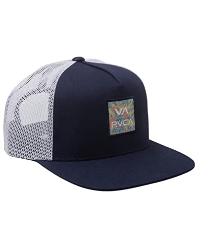 Rvca Mens Adjustable Snapback Trucker Hat Baseball Cap, Rvca Trucker/Printed Navy, One Size Us #TOP2