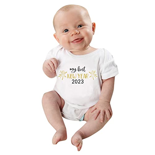 My First New Year Clothes Roupas de verão para bebês recém-nascidos menino menina roupas de ano novo
