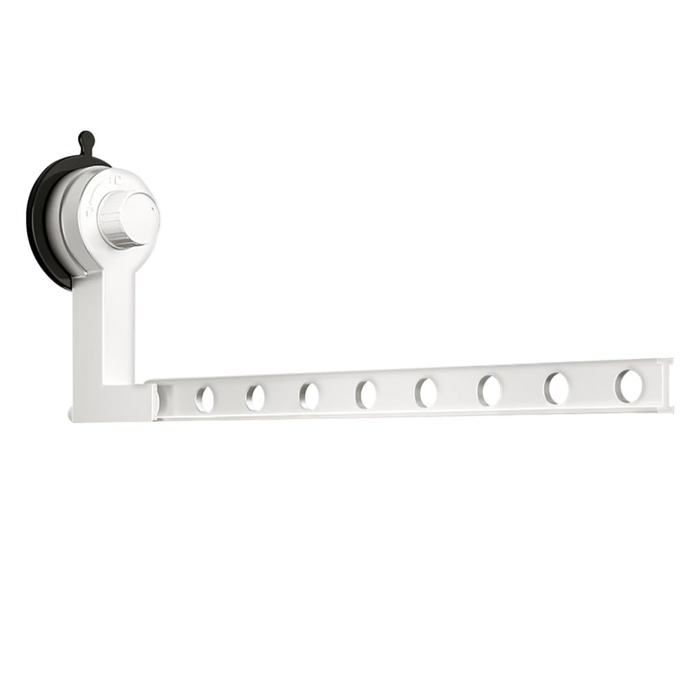 MiOYOOW Suction Cup Clothes Drying Rack, Folding Garment Rack Collapsible Laundry Clothes Hanger Rack for Bathroom Balcony Outdoor RV