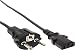 Produktbild InLine 16651N Netzkabel, Schutzkontakt gerade auf Kaltgerätestecker C13, 0,3m, schwarz