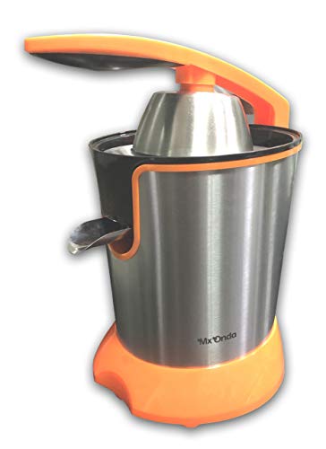 Mx Onda Exprimidor De Naranjas Electrico 160W - Exprimidor Electrico Con Válvula Antigoteo, Base Antideslizante, Y Palanca De Presión, Dos Conos, Colador Acero Inoxidable, Fácil De Limpiar - imagen 2