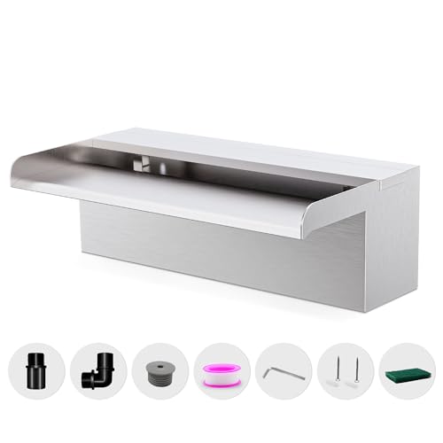 Longrunnew Stainless Steel Waterfall Spillway for Pools