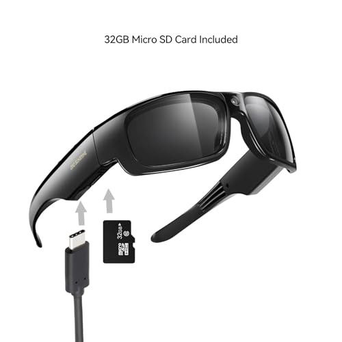 Image of OhO Camera Sunglasses,HD 1080 Sports Cam Sunglasses with Built in 15MP Camera and Polarized UV400 Protection Safety and Interchangeable Lens