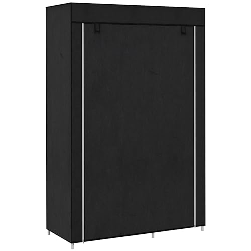 HOMCOM Armoire penderie Multi-Rangement - dim. 103L x 43l x 162,5H cm - Acier Noir Non tissé Noir