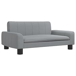 vidaXL Cama para Perros, Sofá Cama para Mascotas Pequeñas, Cama Elevada con Patas, Asiento de Perros Gatos, Tela Gris Claro 70x45x30 cm