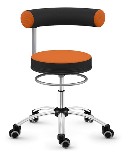 Sanus®-Gesundheitsstuhl | Rollhocker mit 360° Lehne, Fester Lehne, Sitzhöhe niedrig (36-43 cm...