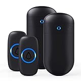 SECRUI Doorbell–Doorbell Wireless Kits for Front Door – Battery Operated Doorbell with 52 Chimes, Flash Lights, 5 Volume Levels – Waterproof Modern Doorbell (2 Push Buttons 2 Receivers)