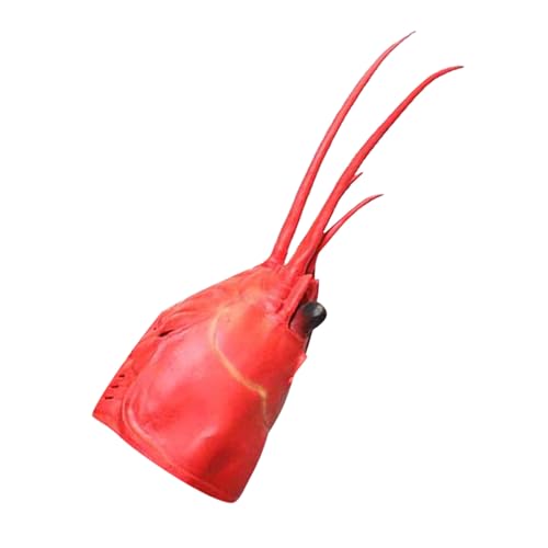 Masque de cosplay de homard en latex rouge avec griffes pour Halloween