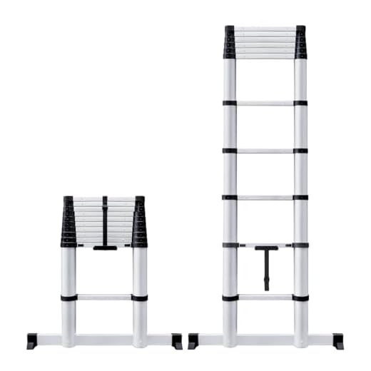 Escada Telescópica SHARK BLUE Extensiva Alumínio Multifuncional 3,2m 11 Degraus