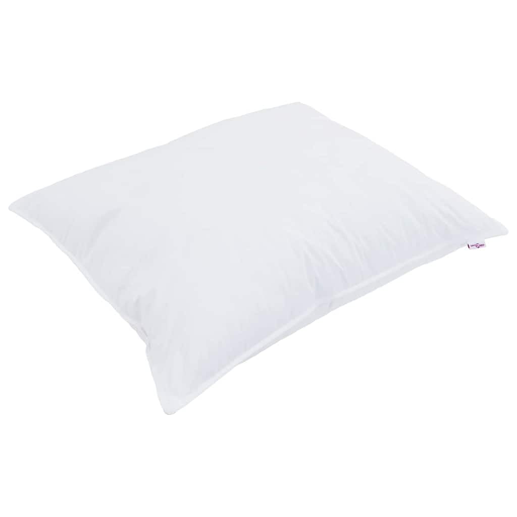 2 almohadas de 40 x 60 cm de algodón blanco con relleno transpirable, ergonómicamente suave, lavable, ideal para dormir de espalda, estómago y de lado, apoyo cómodo para un sueño reparador