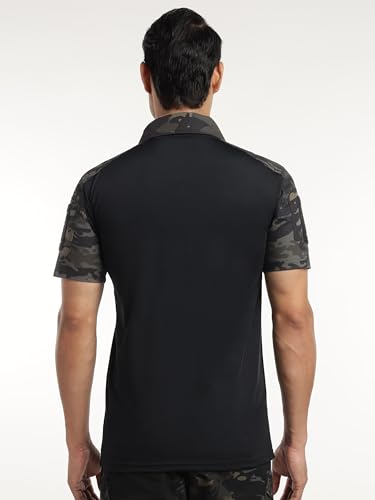 Image of MOUNTMILLER Men's Short Sleeve Ripstop Tactical Polo T-Shirt | Anti-Odor | Moisture-Wicking | UV Protective| Ideal for Hiking & Trekking, Outdoor