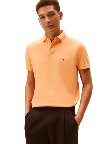 Image of Tommy Hilfiger Men's Short Sleeve Polo Shirts in Regular Fit With Stretch and Organic Pique Cotton