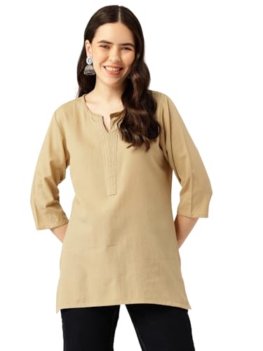 Image of Elegant Short Kurti for Women - 3 /4 Sleeves | Round Neck | (S to XXL)