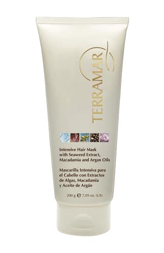 Terramar Intensive Hair Mask with Seaweed, Macadamia & Argan Oils - Deep Conditioning for Dry Damaged Hair - 7.05 oz