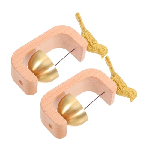 Uonlytech 2個簡約多巴?製磁式玄関チャイム 取り付け簡単木製ドアベル 大音量ドア開閉ベル 店舗や家用装飾用風鈴