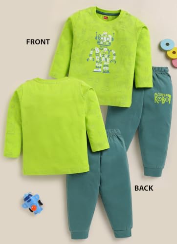 Image of LuvLap Baby Boys 100% Cotton Full Sleeve Boys T-Shirt & Pyjama Sets, Pack Of 3