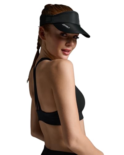 2XU Unisex Packable Run Visor - Lightweight & Adjustable Sun Protection for Runners - Black/Black - One Size