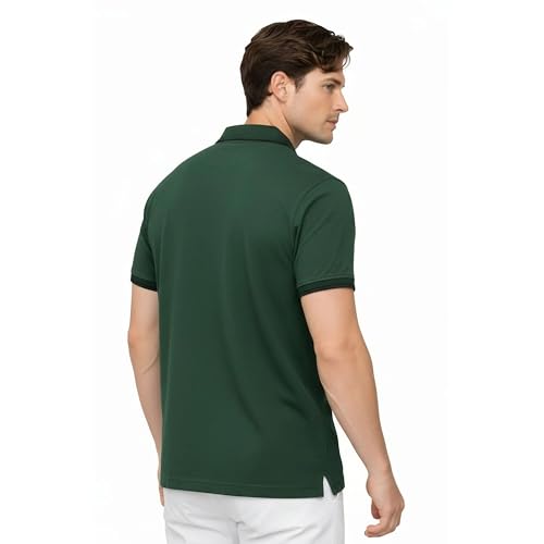 Image of Men's Premium Cotton Pique Polo T-Shirt, Classic Fit Short Sleeve Casual Summer Shirt, Soft & Breathable Fashion Polo