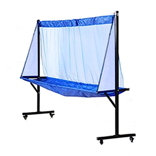RENLXFI Table Tennis Ball Catch Net, Movable Ping Pong Practice Net with Wheels, Collection Net for Adults & Kids Serves and Multi-Ball Training