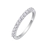 Musihy Anillos de compromiso para mujer, moissanita, oro blanco de 9 K, 14 quilates, 18 quilates, platino PT950, anillo fino de moissanita, Metal, Moissanita