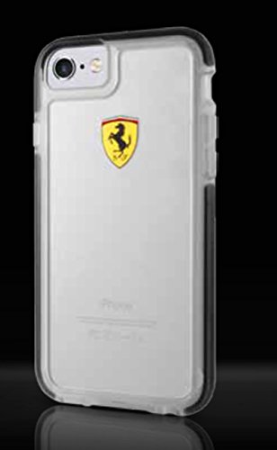Ferrari FEGLHCP7BK Coque Rigide pour Apple iPhone 7 Racing Shield Transparent/Noir