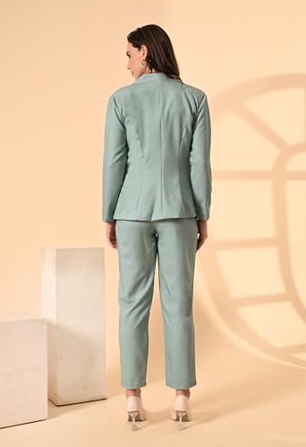 Image of Women's 3-Piece Formal Suit Set - Cotton Blend Blazer, High-Waist Pants & Camisole | Stylish Business Attire & Office Wear for Work, Interviews & Events