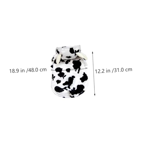 Disfraz para perro print vaca talla L suave algodón miniatura 2