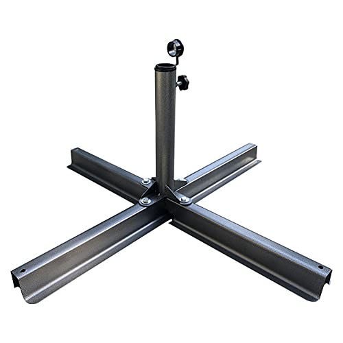 DHHVIC Kohlenstoffstahl-Sonnenschirm-Basis, Tragbarer Faltbarer Sonnenschirm-Basis, Einstellbares Zentrumloch, Regenschirmständer Für Terrasse Gartenterrasse Cover