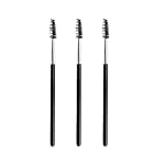 Quacc 3 PCS Eyelash Brush Portable Eye Brush Eyebrow Brush Reusable for Eyelash Extension Makeup, Lifting Eyebrow (Black)