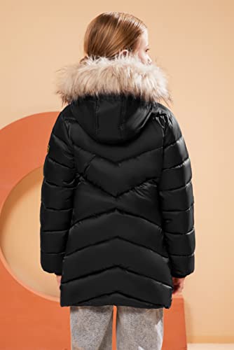 SOLOCOTE Girls Winter Coats Hooded Sherpa Lined Lightweight Jacket Thick Warm Puffy Cotton Shiny Jackets3
