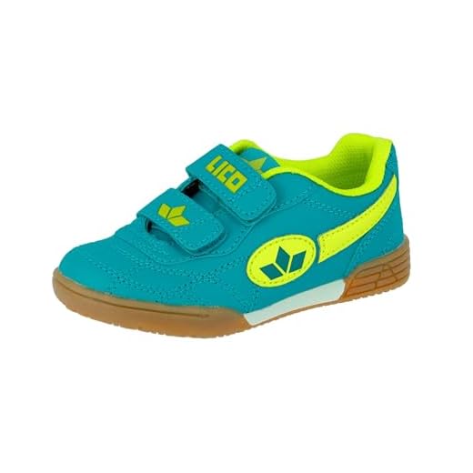 Lico Bernie V Unisex-Kinder Hallenschuhe, Türkis (petrol/lemon), 33