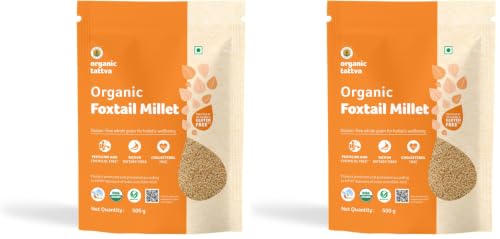 Image of Organic Tattva - Organic Foxtail Millet 500 Gram | High Protein, Zero Cholesterol and Fiber Rich (Pack of 2)